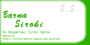 barna siroki business card